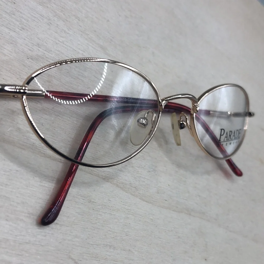 Parade 1507 Gold Red Brown Eyeglasses Frame 49-18-135